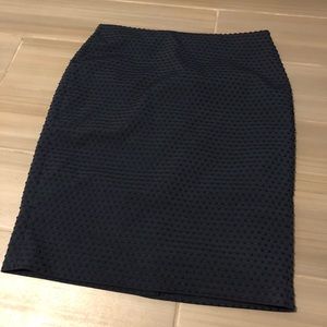Navy Blue Banana Republic Swiss Dot Pencil Skirt